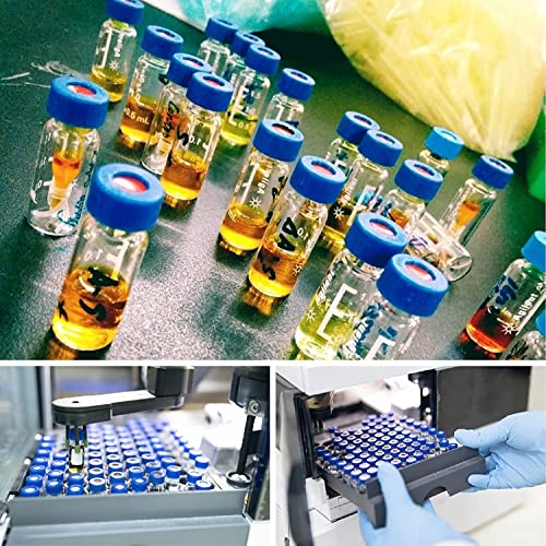 2 ml de amostrador automático 1000 pack- hplc frasco | 9-425 frasco claro com tampas de parafuso azul | Patch de