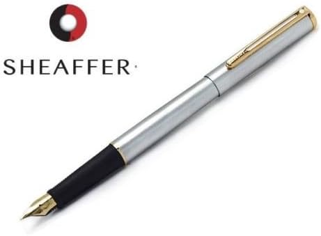 Placa cromada escovada de caneta de caneta da Sheaffer Agio com acabamento em tom dourado: fina