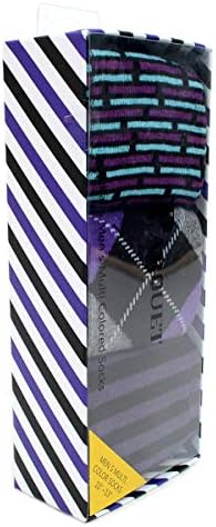Meias masculinas - meias estampadas com caixa de presente - meias divertidas de tripulação + argyle, meias coloridas e funky
