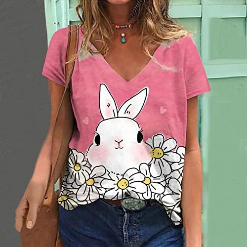 Camisas de Páscoa para mulheres Bunny Rabbit Graphic Camise