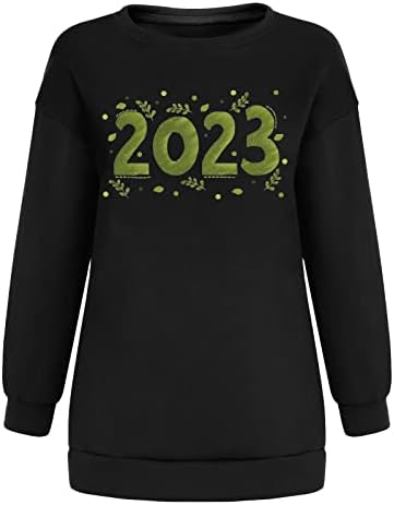 Camisetas gráficas verdes 2023 para mulheres caem grandes camisetas de pullination de o ano novo