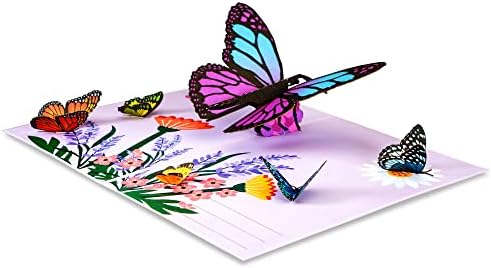 Butteflies Garden Pop -up Cartão de aniversário, saudação 3D cartão de aniversário, cartão de feliz aniversário para homens, mulheres,