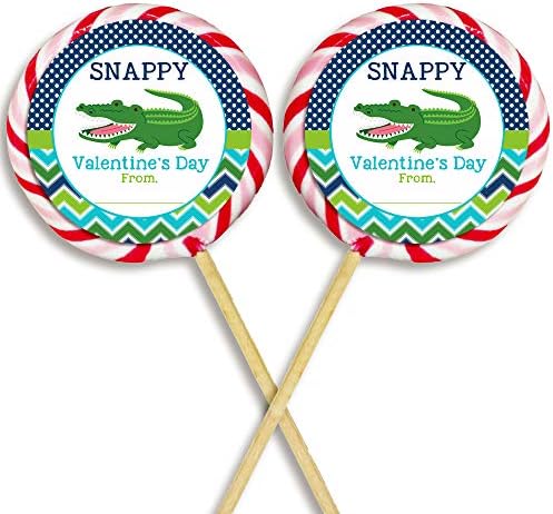 Snappy Alligator Valentine Party Favor Sticker Rótulos para meninos, adesivos de círculo de partidos de 40 2 por Amandacreation,