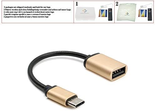 Metal USB C 3.1 tipo C masculino para USB fêmea OTG Sync Sync Converter Cable, cor misturada