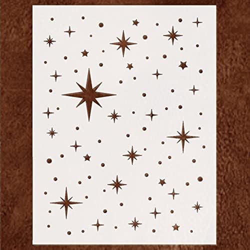 Estêncil grande estrela de Twinkle - Estrelas reutilizáveis ​​estêncil para pintar na parede, madeira, telas, telha, tecido e móveis