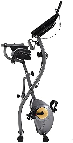 Bicicleta de bicicleta de exercício vertical dobrável para academia em casa 8 níveis de resistência magnética ajustável Monitor de pulso com tela LCD Displays para treino cardio e treinamento de força