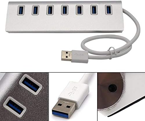 Hub USB, alumínio 7 portas portátil Super Speed ​​USB 3.0 Hub de dados para iMac MacBook PC laptop