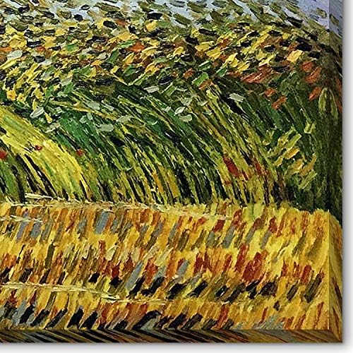 La Pastiche Edge of a Wheat Field com papoilas e uma cotovia com pintura a óleo emoldurada em galeria, 22 em x 18 in,