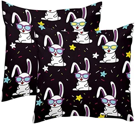 Deyya 2 peças Capas de travesseiros quadrados de 16x16 polegadas Ultra Soft Cushion Capas de travesseiros Decorações para