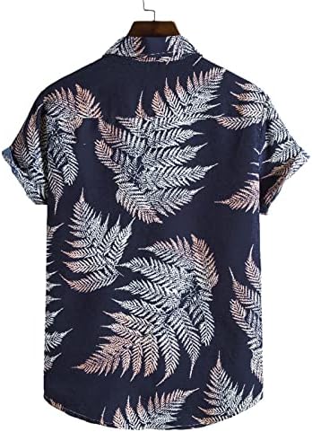 XXBR Mens Hawaiian camisa casual Manga curta Button Down camisetas Aloha Camisa com camisa de bolso de manga curta Tops de verão de manga curta Camisa