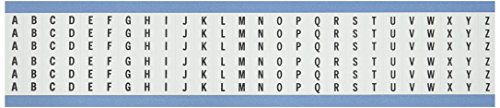 Brady WM-K-O-PK Pano de vinil reposicionável, preto em cartas brancas e consecutivas cartão de marcador de arame repetido