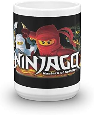 Ninjago. Canecas de café cerâmica de 15 oz com alça em forma de C, confortáveis ​​de segurar. Presente de canecas brilhante
