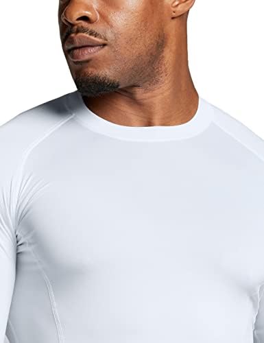 Athlio 1 ou 3 Pack Men UPF 50+ Camisetas de compressão de manga longa, camada de base da guarda de erupção cutânea de esportes aquáticos, camisa de exercícios atléticos