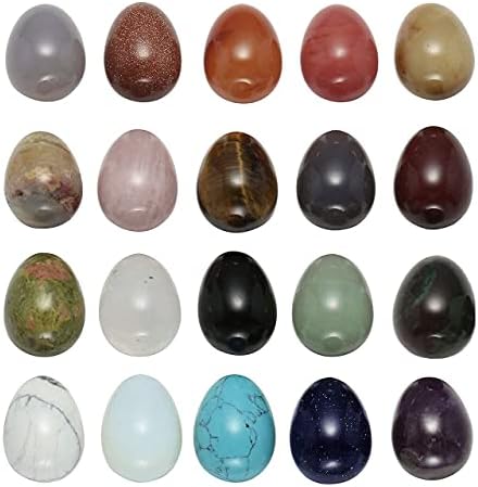 Manifesto 20pcs Variedade de rocha mineral Crystal Tambled Stone Reiki Cura da forma de ovo polido Removens de pedra para coleção