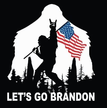 WSQ Sasquatch Bigfoot Rock na bandeira americana Let's Go Brandon Vinyl Sticker Decal