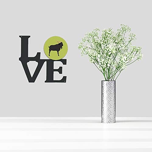 Tesouros de Caroline BB7708WALV Verata Goat Green Metal Wall Artwork Love,