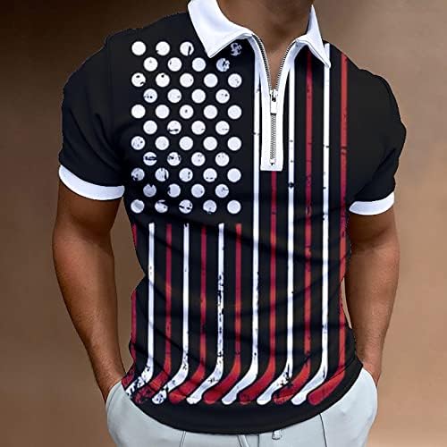 2023 camisa patriótica de bandeira americana de novo masculino para homens 4 de julho muscular Camisas de colarinho de colar