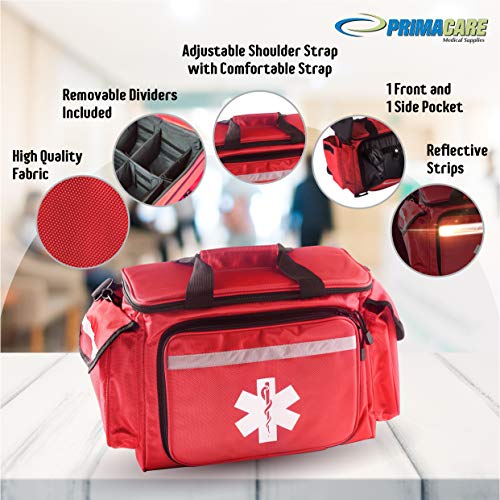 Primacare KB-1088 Saco de trauma de primeiro respostas EMT | Bolsa de ombro vazio Deluxe EMS | Bolsa profissional de primeiros socorros