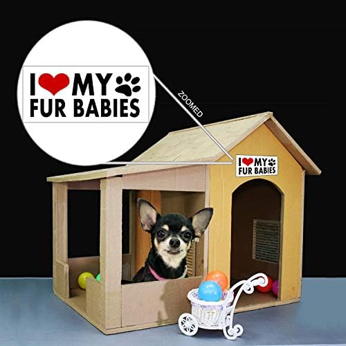 Witnystore I Love My Fur Babies Adesivo - Decalque Multisurface - adesivos duráveis ​​e impermeáveis ​​para amantes