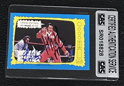 Honky Tonk Man & Jimmy Hart 1987 OPC WWF assinado cartão autêntico CAS Authentic - Fotos de luta livre autografada