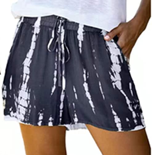 Shorts de tinta de taco de verão feminino plus shorts casuais shorts de cordão elástico de cordão