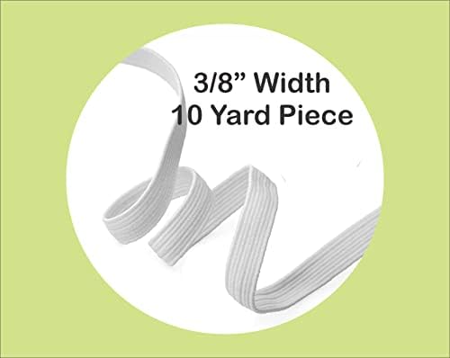 Banda elástica para costurar cordão plano branco preto 3/8 polegada de 10 jardas DIY