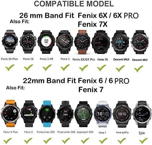 Jdime 22mm Bandas de relógio de borracha para Garmin Fenix ​​6/Fenix ​​5/Fenix ​​5 Plus/Fenix ​​7/Forerunner 935/Forerunner 945/abordagem