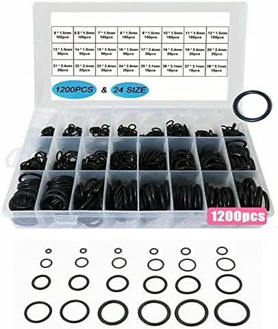 1200pcs nbr o anel de anel kit de anel 1/1,5 mm espessura de borracha nitrile nbr onel de anel de vedação anel de vedação de vedação