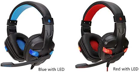 Festnnight High-Tech Wired Stéreo Gaming fone de ouvido Over-Ear Headphones para PS4 Xbox One iPhone PS4 PC Computer Gamer Led Light