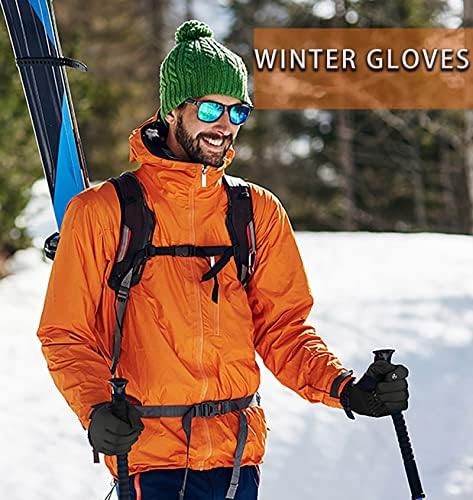 Bodysuner Cold Winter Winter impermeável Luvas de tela sensível ao toque para homens -30 ℉ Luvas térmicas Ski Running Cycling Outdoor