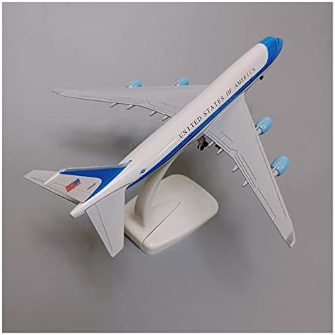 Modelos de aeronaves 20cm ajuste para a força aérea um B747 Aviação Boeing 747 Plano de modelo com modelo Stand Fly With Wheels Exibição