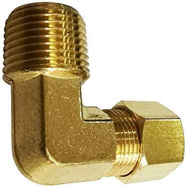 LEGINES COMPRESSÃO DE BRASS de bronze 90 graus Male cotovelo Macho, tubo de 1/4 de tubo od x 1/8 NPT Macho Tipe, pacote