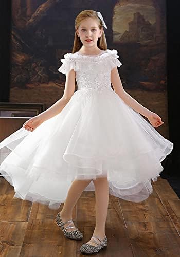 Sittyley Flower Girl Dress Tulle Tulle com contas vestido formal de festa especial para meninas de 1 a 12 anos