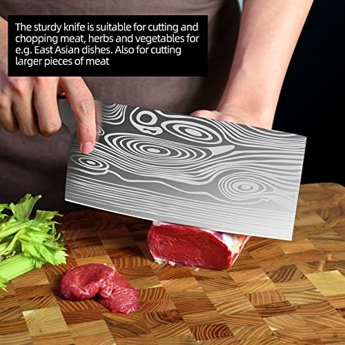 Cleaver de carne de casa de 8 polegadas, faca de cutelo para corte de carne, aço inoxidável alemão de alto carbono com alça