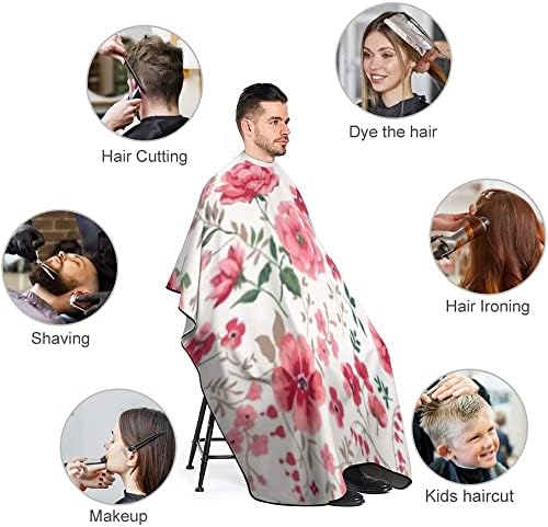 Cabo de corte de cabelo grande para homens, mulheres, folhas florais modernas capas de salão com capa de corte de