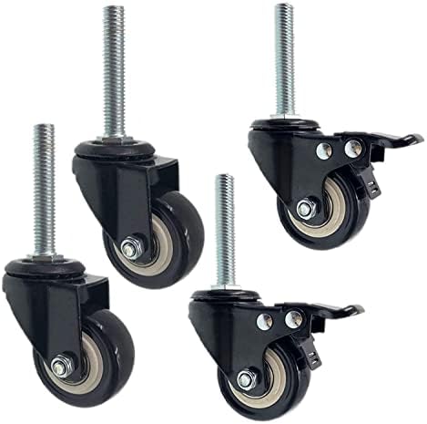 Rodas de giro giratória giratórios, rodas, 1,5 polegadas de 38 mm de poliuretano Redes de mobiliário de prateleira de carrinho de