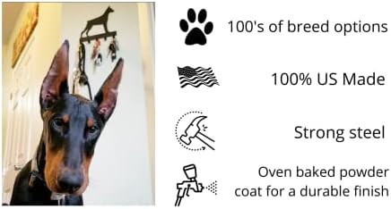 O cão de chaves do penteado de metal - suporte para chaves e cabide da coleira para parede - grande de 9 polegadas de largura