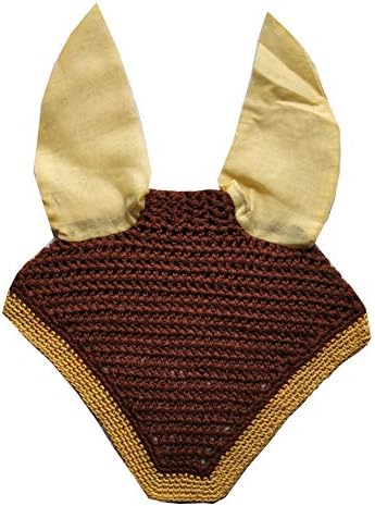 A C Ear Net Crochet Crochet Véu Equestre Papão de mosca/véu/máscara Tamanho padrão