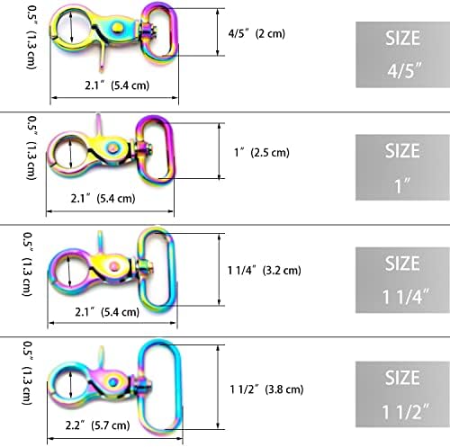 Loosco Rainbow Trigger Snaps, 6 PCs Ganch Clasps