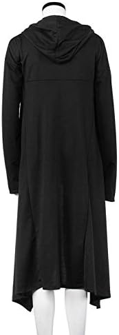 Kcjgikpok feminino letra gráfica impressa com capuz longo sollover sólido alto bordas de túnica de bainha baixa com bolso de