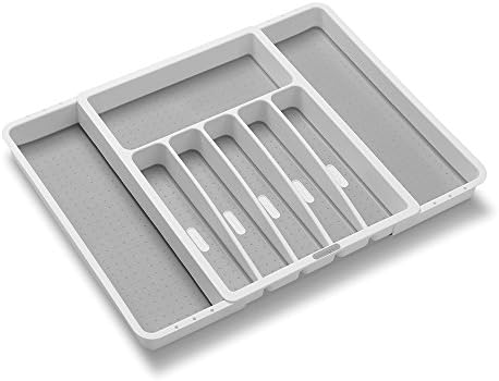 bandeja de talheres de plástico de 8 compartimentos de madesmart para gavetas, talheres e bandeja de utensílios organizador de