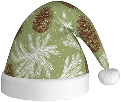 Mistho Pines Pattern Party Hat Christmas, chapéu de Papai Noel Chapéu de Férias de Natal Adulto Adequado para o Ano Novo