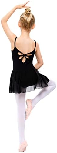 Vestido de dança de balé de camisola Lionjie meninas com saia collant de vara de dança infantil de back kids 3-12y