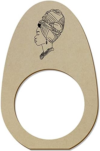 5 x 'African Woman' Ringos/detentores de guardanapo de madeira