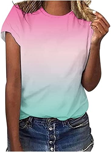 Ladies algodão Camiseta outono de verão de manga curta 2023 peco de pescoço de pássaro de pássaro gráfico de top tee para meninas