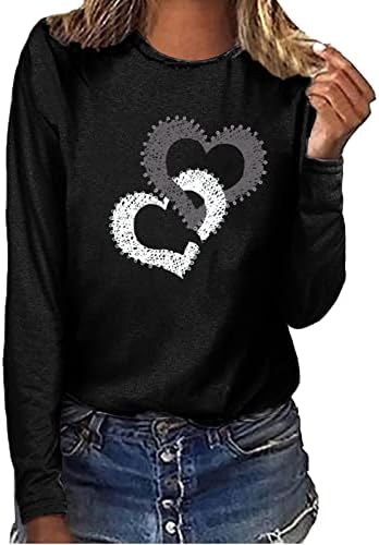 Moda feminina 2023 Moda de moda de manga longa Crewneck Gráfico Casual Top Top Fall Summer Top para mulheres ou ou