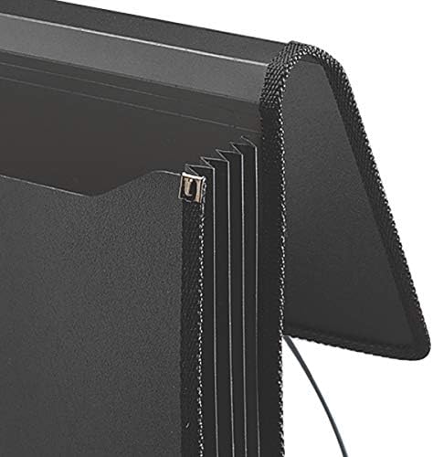 Smead Poly Premium Expanding File Wallet com fechamento, expansão de 5-1/4 , tamanho legal, preto