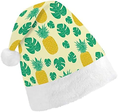 Chapéu de Papai Noel de Natal, abacaxi folhas de férias de natal para adultos, UNissex Comfort Christmas Hats para