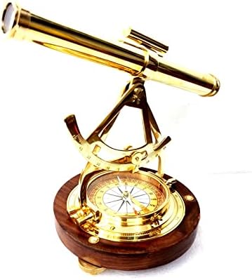 Telescópio de bronze antigo náutico vimal