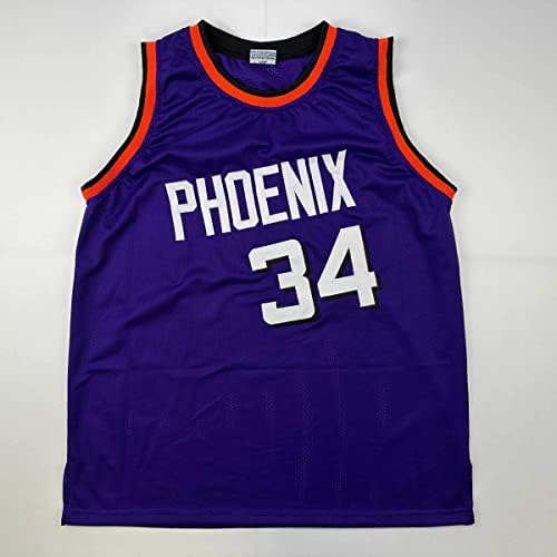 Fac -símile autografou Charles Barkley Phoenix Purple Reimpress